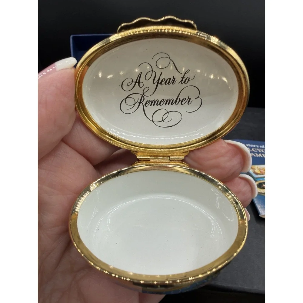 ✨📅 Halcyon Days Enamels 1987 Trinket Box – Vintage Collectible 📅✨